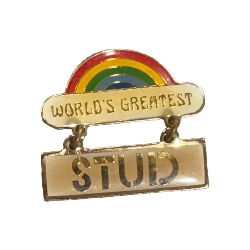 💖2 FOR $20 💖 Vintage Art Nouveaux Centennia 1979 World’s Greatest Stud Rainbow - Picture 7 of 16